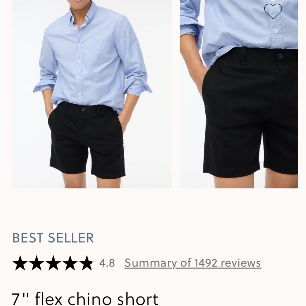 J. Crew Men's Black Flat Front Shorts